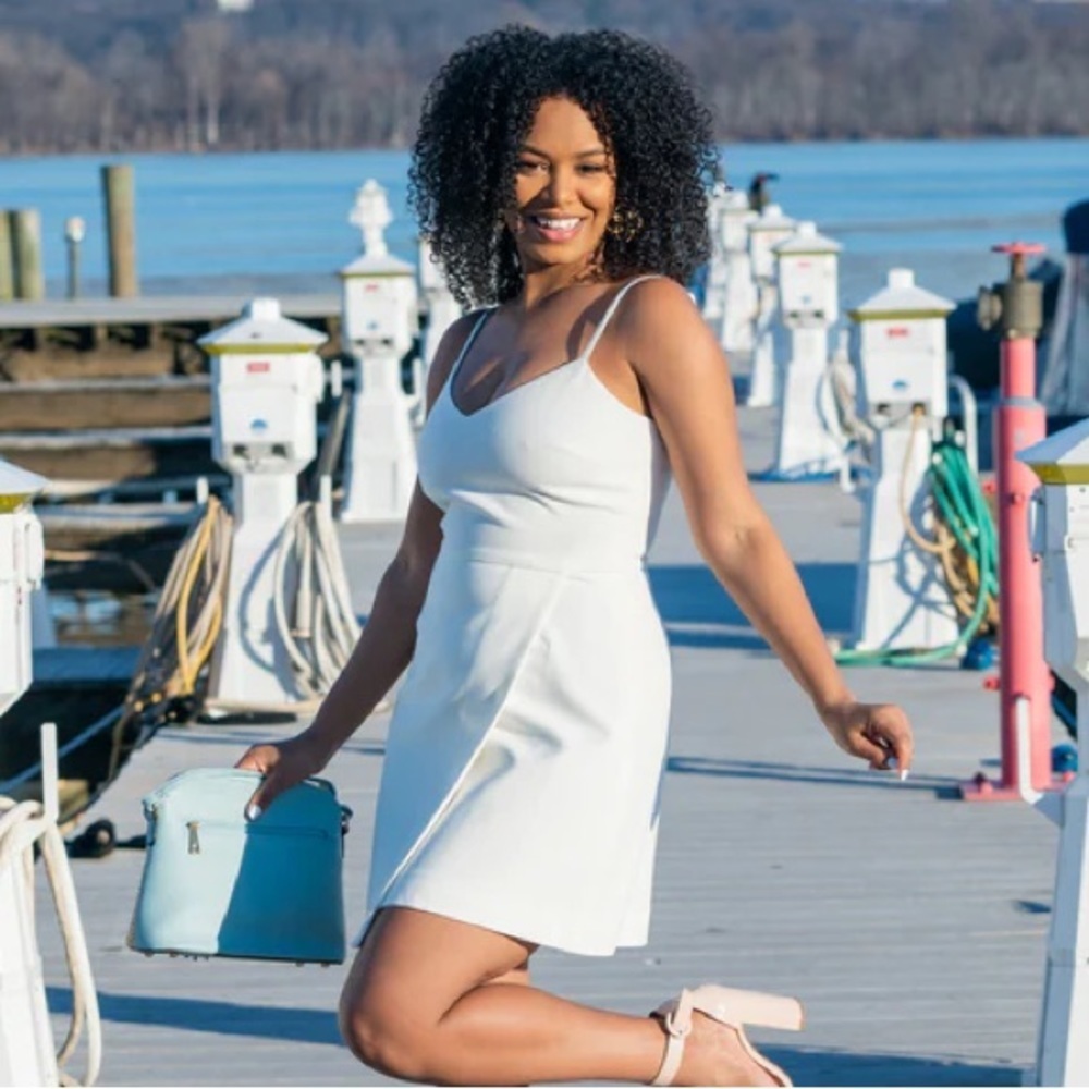 French Connection Demi Wrap Dress Summer White Bridal Wedding